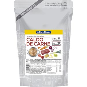 Caldo Concentrado de Carne Gallina Blanca, 1/2 litro