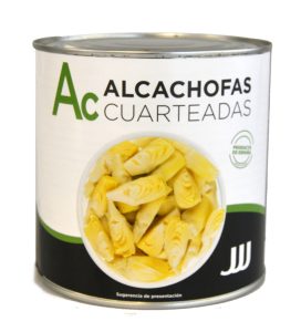 Alcachofas a Trozos JJJ, lata 3 kg.