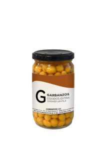 Garbanzos JJJ tarro cristal 290 gr., caja de 12 unidades