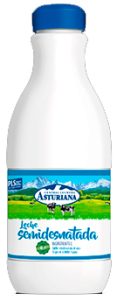 Leche Asturiana Semi Desnatada 1,5 Litros Pet, pack de 6