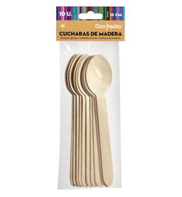 Cuchara de Madera 16 cm., bolsa de 10 unidades