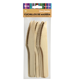 Cuchillo de Madera 16,5 cm., bolsa de 10 unidades