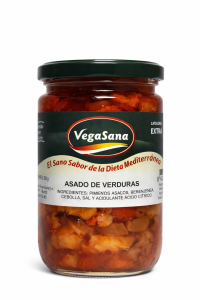Escalivada Vegasana (pebrot rostit, albergínia i ceba), pot de vidre 300 gr.