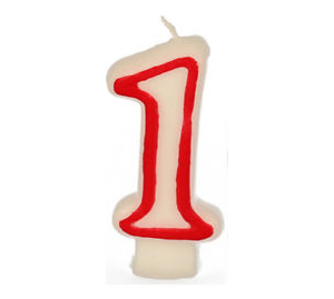 Velas de Cumpleaños nº1, caja de 12