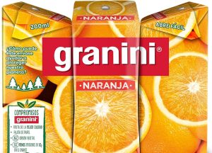 Zumo Granini Naranja 20 cl. Mini Brick, caja de 24