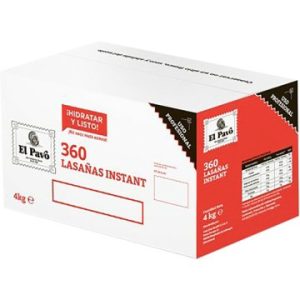 Lasaña instantánea El Pavo, 360 placas