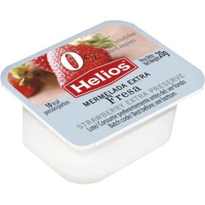 Mermelada Fresa Helios Sin Azúcar,  64 unitades en porciones de 20 gr.