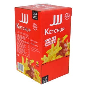 Ketchup JJJ monodosis, caja de 200 sobres de 12 gr.