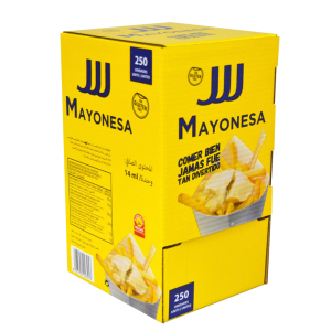Mayonesa JJJ, caja de 200 sobres monodosis