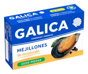 Mejillones Galica en escabeche, 20/25 piezas