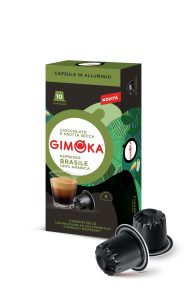 Capsulas de Cafe Brasile Gimoka, pack de 10 unidades, caja de 10