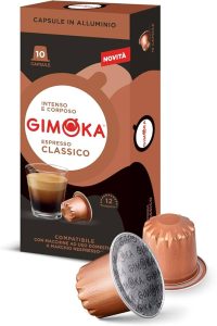 Capsulas de Cafe Clasico Gimoka, pack de 10 unidades, caja de 10