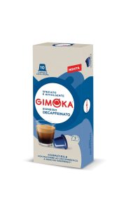 Capsulas de Cafe Descafeinado Gimoka, pack de 10 unidades, caja de 10