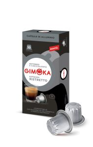 Capsulas de Cafe Ristretto Gimoka, pack de 10 unidades, caja de 10