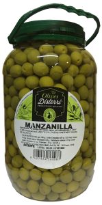 Olives Mançanilla Disterri, pot de plàstic 4 kg.