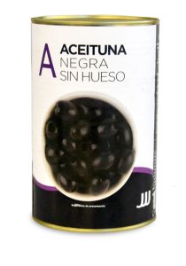 Aceitunas negras Excelencia Sin Hueso, lata 4 kg.