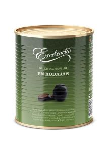 Aceitunas Negras Laminadas, lata 3 kg.