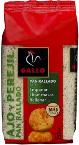 Pan Rallado Ajo y Perejil Gallo 250 gr., caja de 16