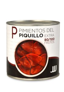 Pimientos Piquillo JJJ 80/100 piezas, lata 3 kg.