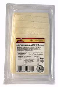 Formatge Manzer Sense Lactosa llescat 70 gr., caixa de 16