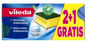 Fregall Verd amb Esponja Vileda 2+1 unidades