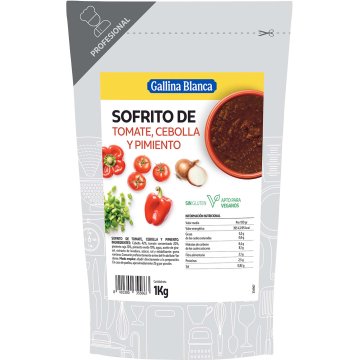 Sofrito Tomate, Cebolla y pimiento Gallina Blanca 1 litro, formato Doy