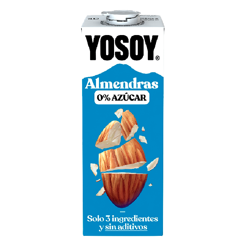 Yosoy Almendra Sin Azúcar 1 litro Brick, caja de 6