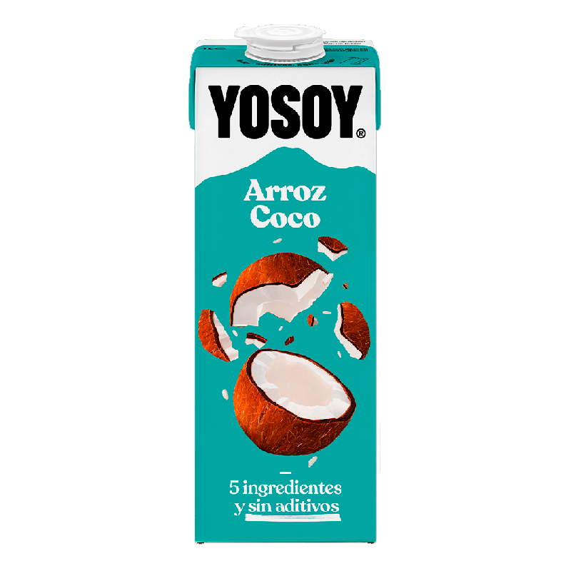 Leche Yosoy Coco y Arroz 1 litro Brick, caja de 6