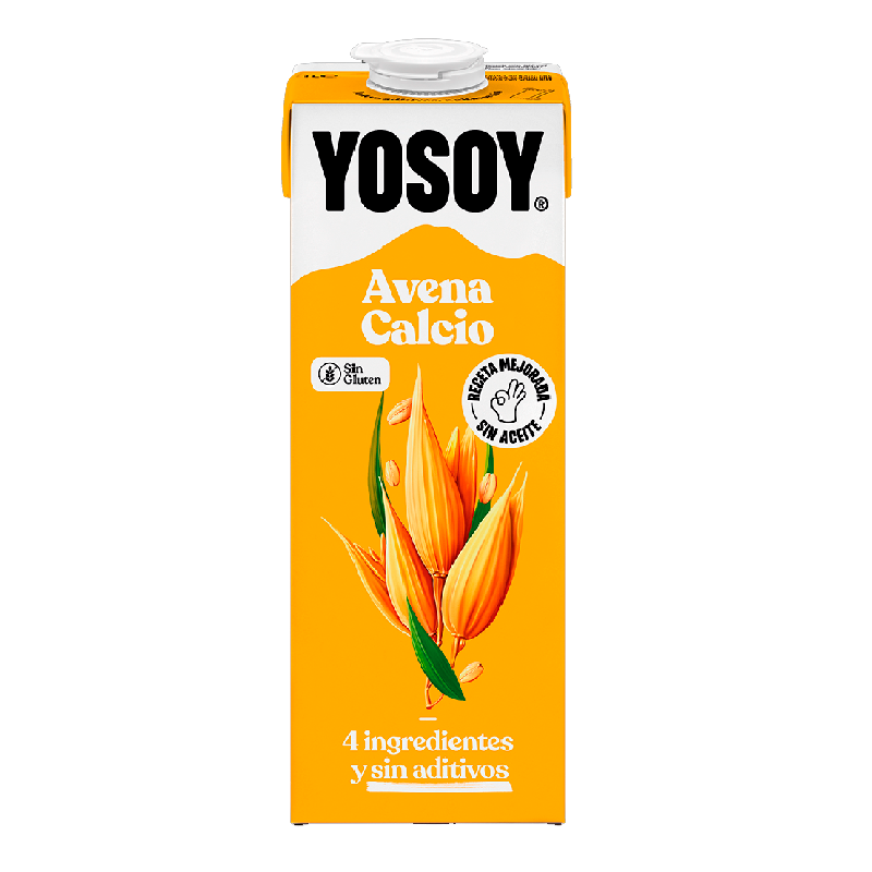 Leche Yosoy Avena + Calcio 1 litro Brick, caja de 6
